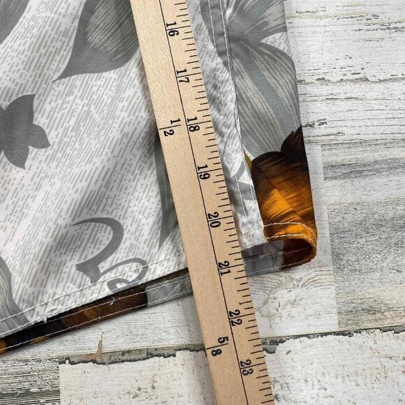 Quiksilver Board Swim Trunk Shorts Mens Small Grey Yellow Hawaiian Tropical - Picture 10 of 10